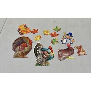 Vtg Dennison Hallmark Eureka Beistle Die Cut FALL School Thanksgiving LOT